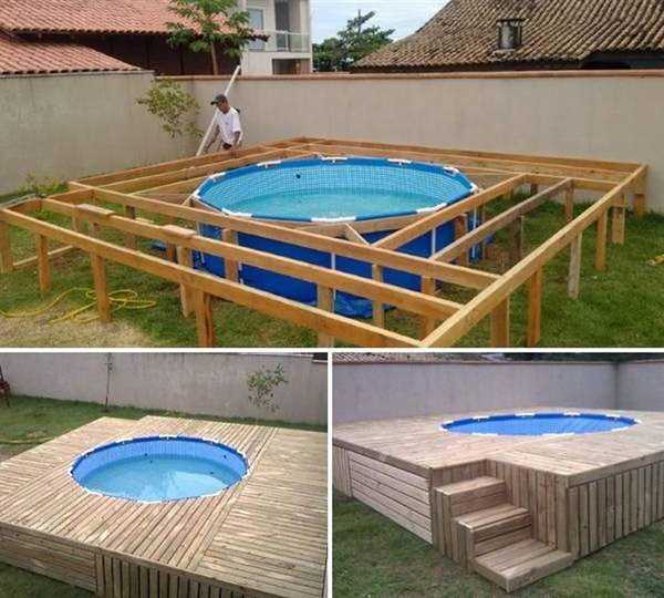 как сделать деревянное основание под каркасный бассейн | Дзен